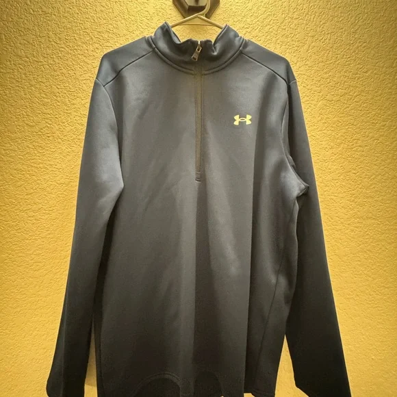 Under Armour Navy Blue Quarter-Zip Pullover - Picture 2 of 3